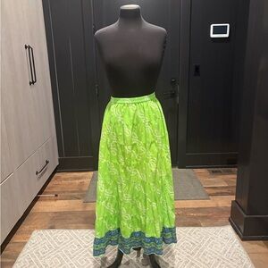 Vintage Sacred Threads Green Boho Maxi Skirt